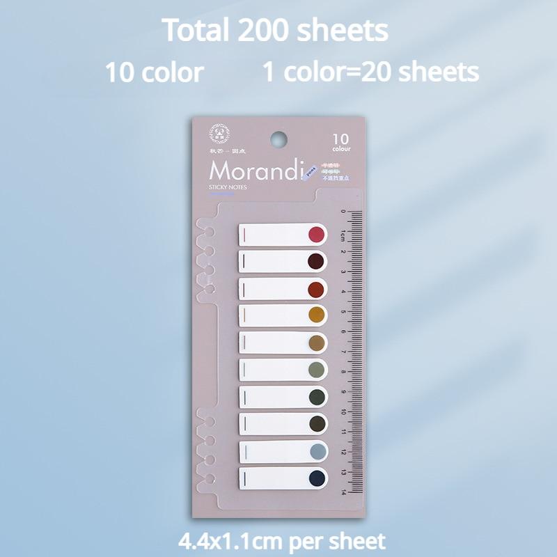 Solid Color Sticky Note Index Label Book Notebook Page Marker Paper Bookmark Tearable Waterproof Stationary Stickers