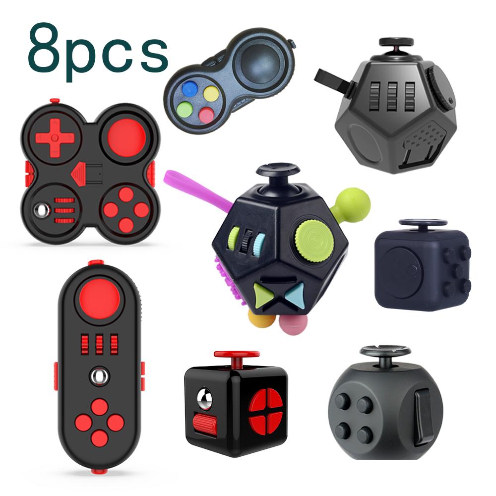Игрушки Игрушки 8 шт. Игрушка-антистресс Игровой мячик Снимающий стресс Сжималка Веселая Настольная Ручка Палец Цветная Декомпрессия Подарок для Подростка