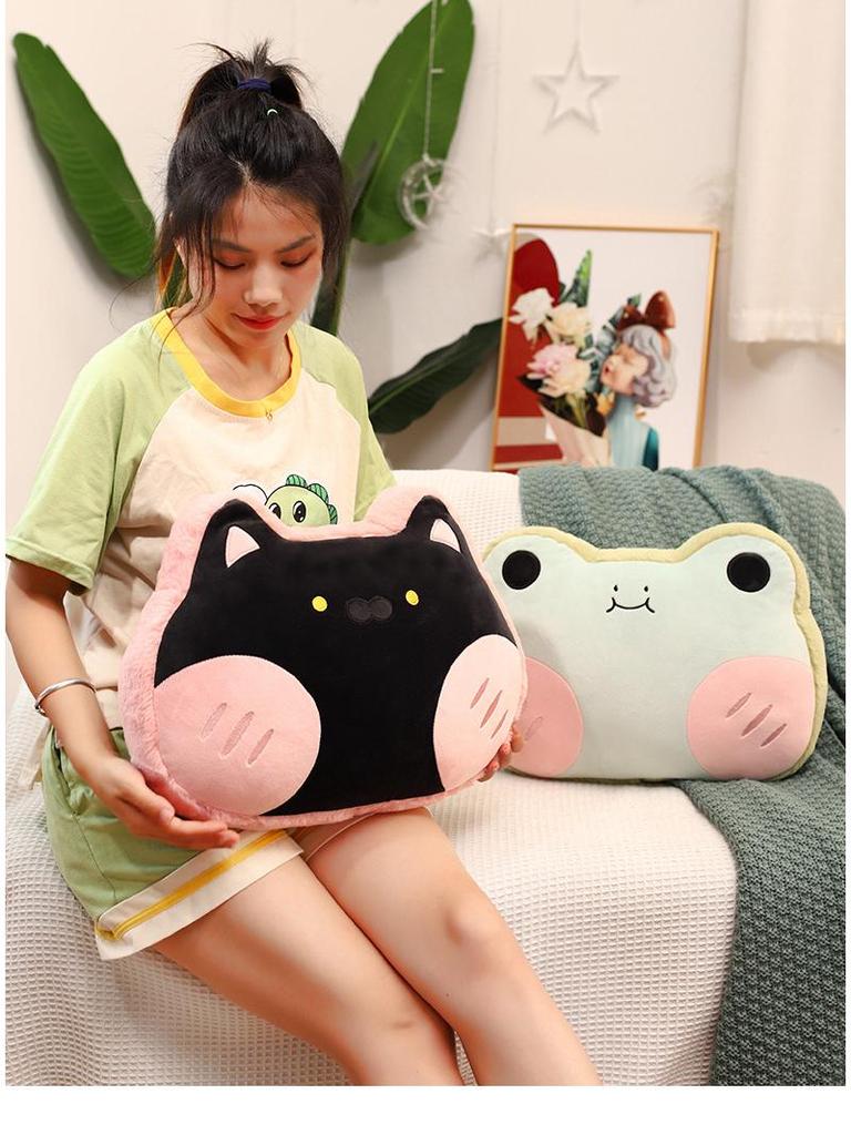 Cute Cartoon 3-in-1 Pillow Blanket: Backrest, Car, Office Nap Essential