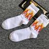 Мужские модные носки в стиле хип-хоп Hit Color On Fire Crew Red Flame Blaze Power Torch, теплые теплые уличные хлопковые длинные носки для скейтборда
