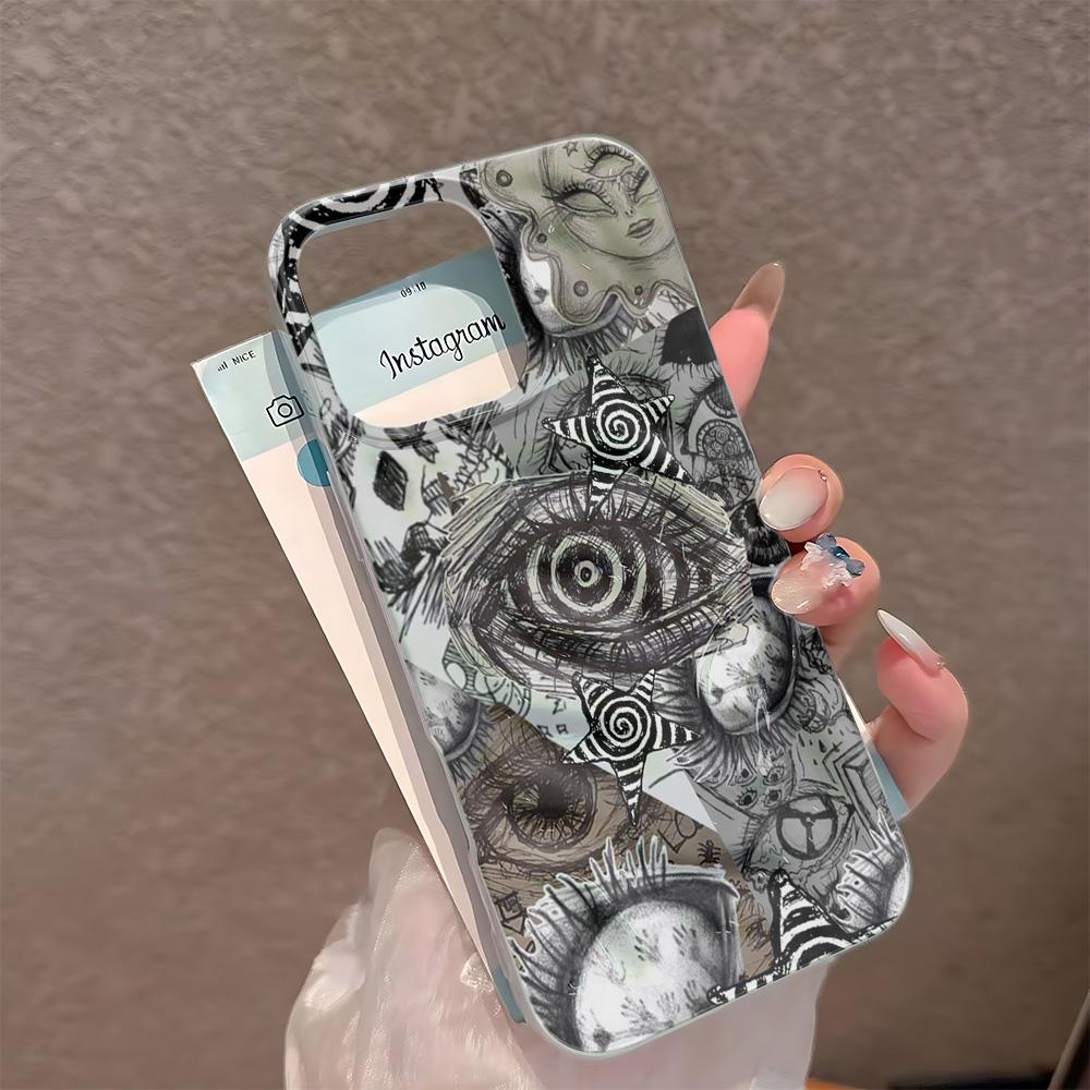 Чехол для телефона Dark Eye Collage для iPhone 16 Pro Max 17 15 14 Plus 13 12 11 17Air, гладкий чехол Funda Coque