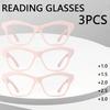 3 шт. Модные очки для чтения «кошачий глаз», блокирующие синий свет, пресбиопия, дальнозоркость, женские очки для чтения, мужские
