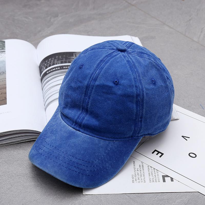 Washed Hat Made Old Baseball Cap Retro Cap Men'S Soft Top Light Plate Solid Color Women'S Outdoor Cowboy Hat