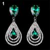 Lady Girl Elegant Teardrop Dangle Drop Ear Studs Rhinestone Earrings Cocktail