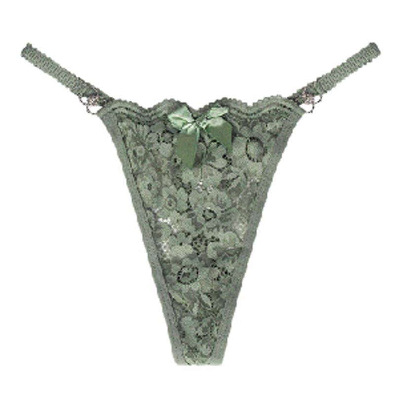TERMEZY Сексуальные женские трусики-стринги, кружевное нижнее белье с вышивкой, с низкой талией, тонкие стринги с бантом, женские трусы, удобные стринги, нижнее белье