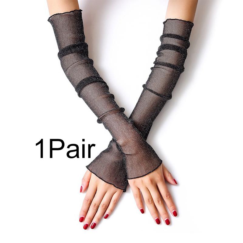 1Pair Sunscreen Sleeve Summer Netting Outdoor Lace Sleeve Edge Ultraviolet-proof Sun Protection Multiple Colors Ice Sleeve