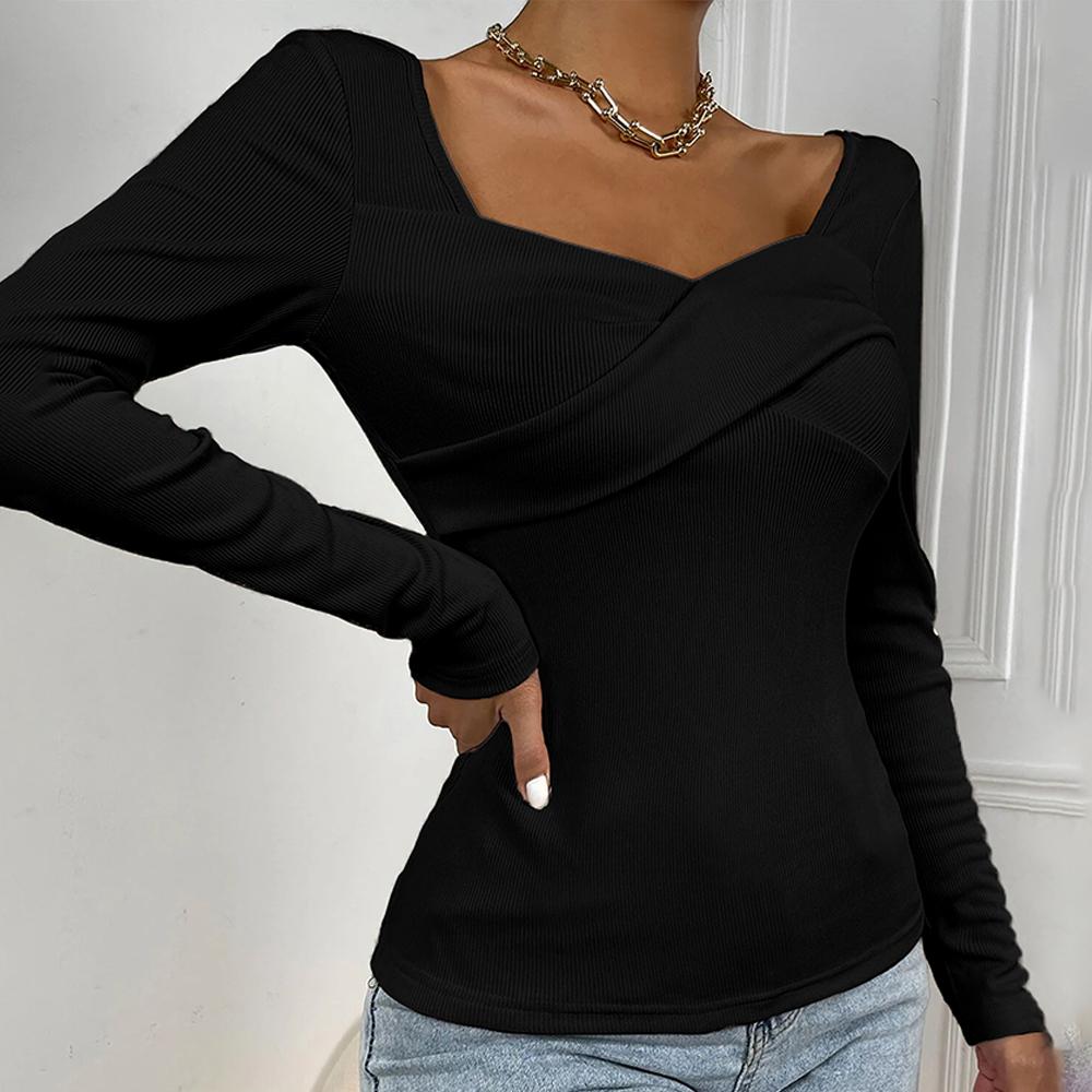 JKAASHDK женские модные повседневные однотонные принты весенне-осенние блузки и рубашки с v-образным вырезом, пуловеры и длинные рукава