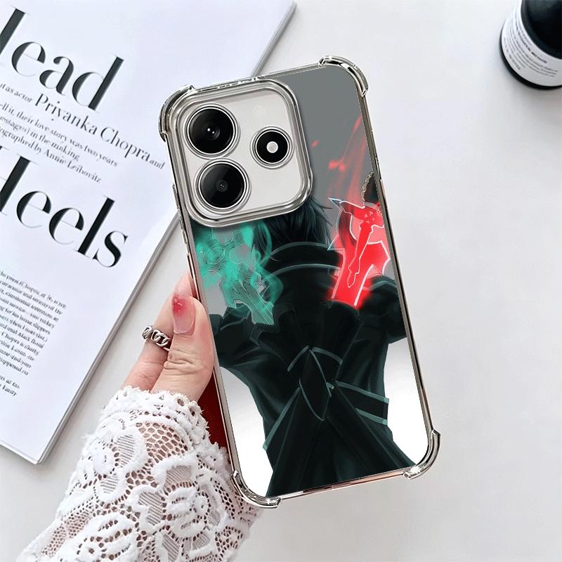 Мягкий чехол для телефона Sword Art Online Кирито для Xiaomi Redmi Note 14 15 Pro Plus 13 12 11S 11T 5G 10 9S 9 Покрытие Защита от падения Fundas