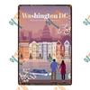 Металлическая табличка 'Путешествие по городу', Декор для стен с городским пейзажем 20x30см