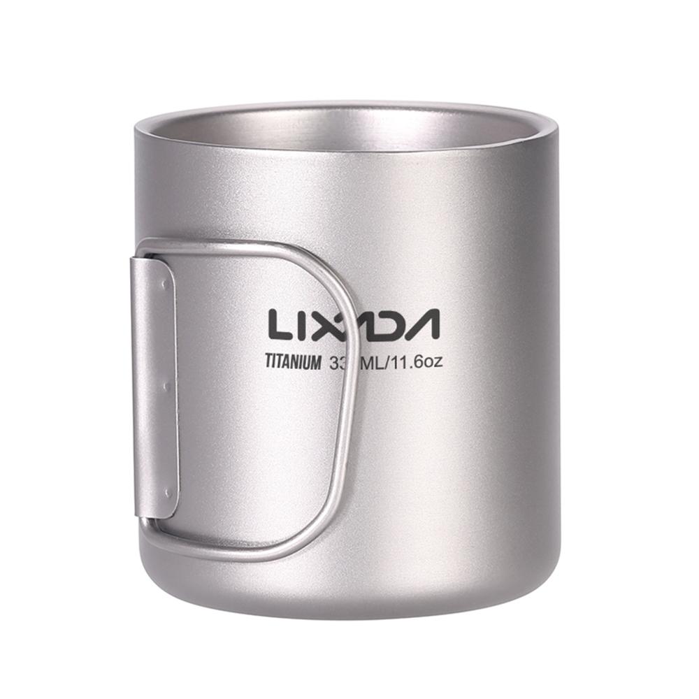 Lixada 330 мл титановая чашка для воды с двойными стенками, кружка для кофе, чая для дома, кемпинга, пешего туризма
