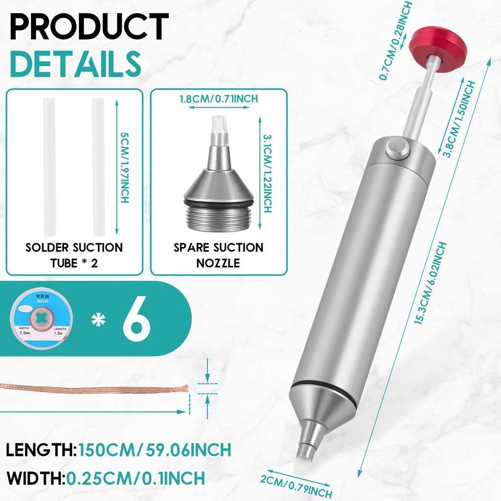 Aluminum Powerful Desoldering Pump Suction Tin Gun Soldering Sucker Pen Removal Solder Iron Welding Repair Tool for Circuit Boar