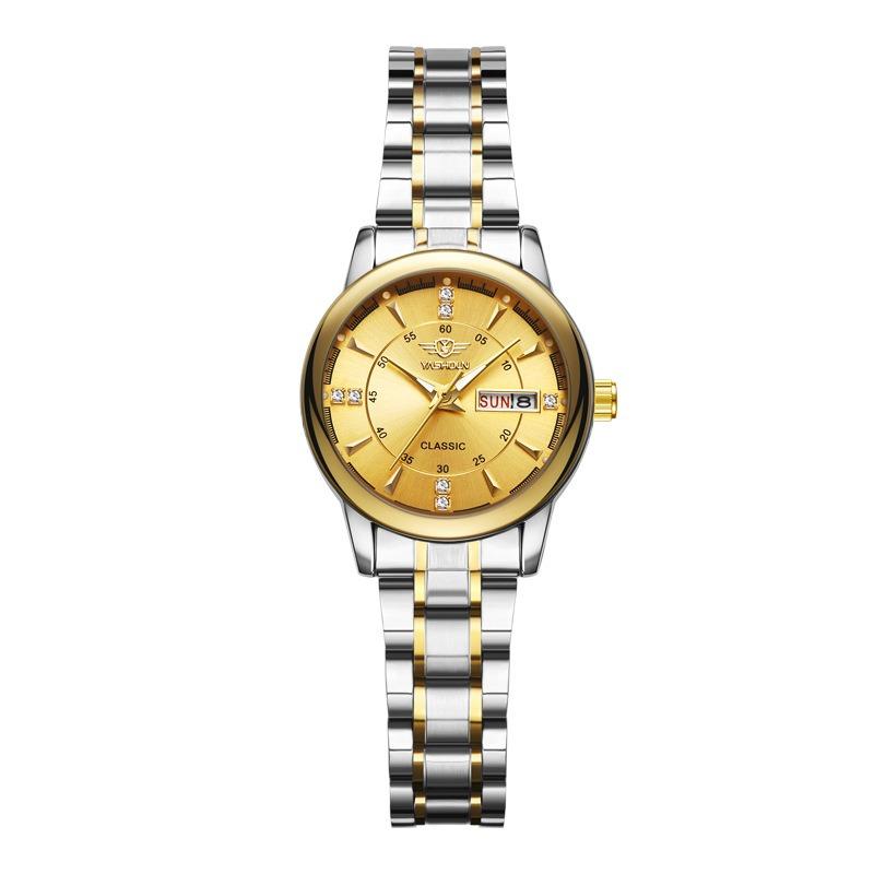 Мужские часы модные деловые часы от ведущего бренда с двойным календарем, люминесцентные, водонепроницаемые, кварцевые