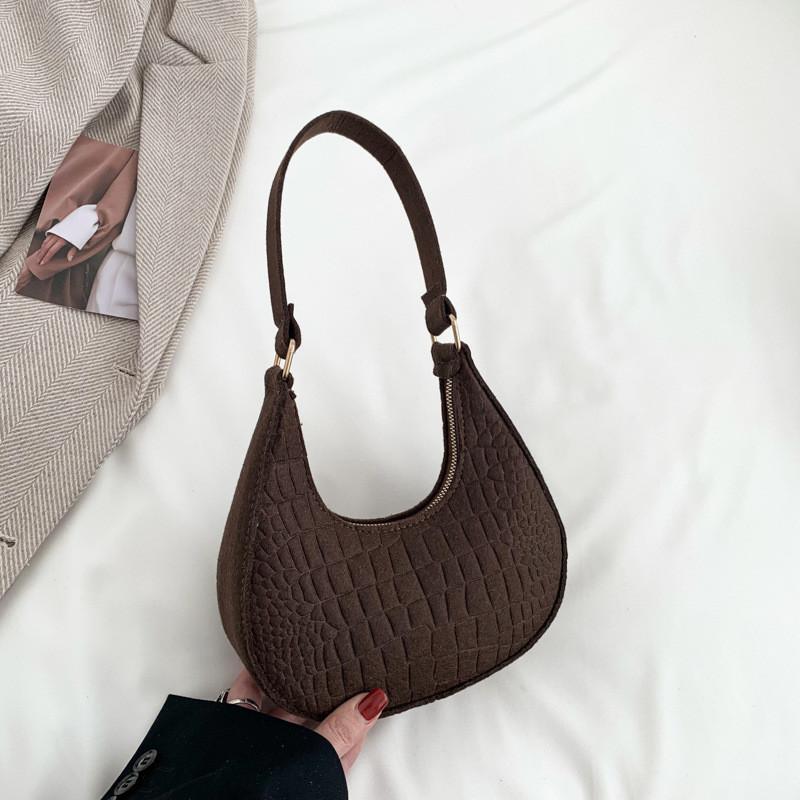 Stylish Minimalist Crescent Bag For Women In Chic Black Coffee Green Orange And Burgundy