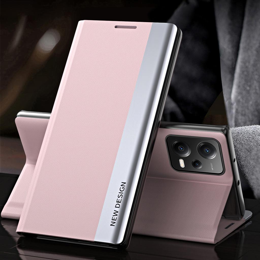For Xiaomi Poco X5 5G/Redmi Note 12 5G (Global)/(India)/(China) Electroplating Phone Case PU Leather Stand Phone Cover