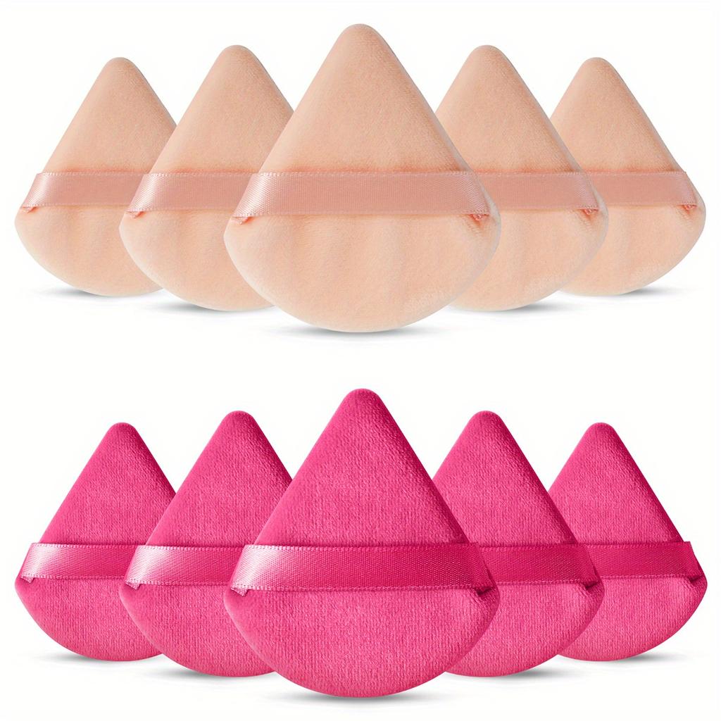 10 Pieces Powder Puffs Triangle Cosmetic Powder Puff Reusable Powder Sponge Makeup Foundation Sponge For Face Powder Makeup Tool