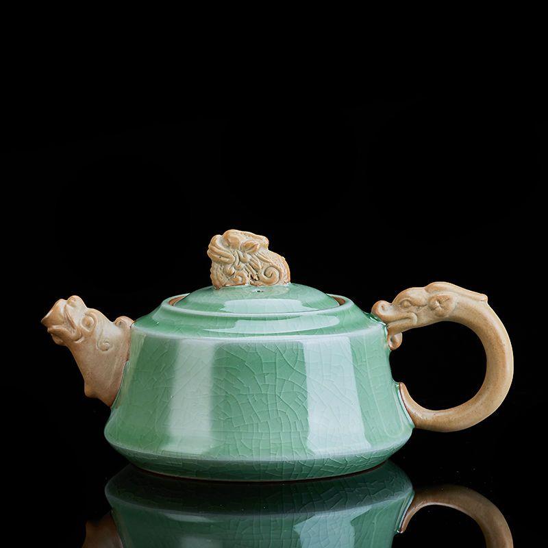 Покрытый глазурью чайник Глиняный чайник Чайный сервиз и чайник для обжига в печи Ge Чайник Чайная посуда Чайная посуда Чайная посуда Гайвань Чайники Самовар