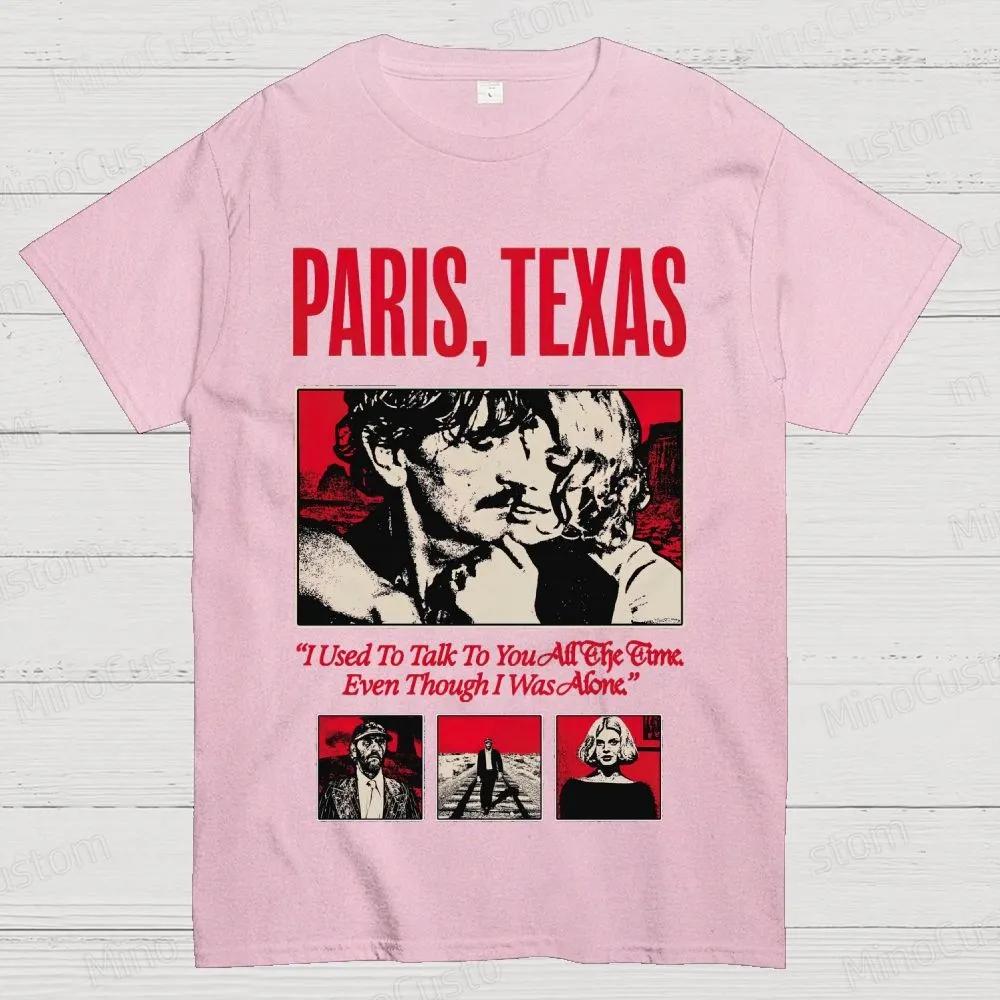 Classic 90's Horror Movie Paris Texas Graphic Print T-shirt Vintage Washed Cotton Men Women Summer Streetwear Oversized New Tees