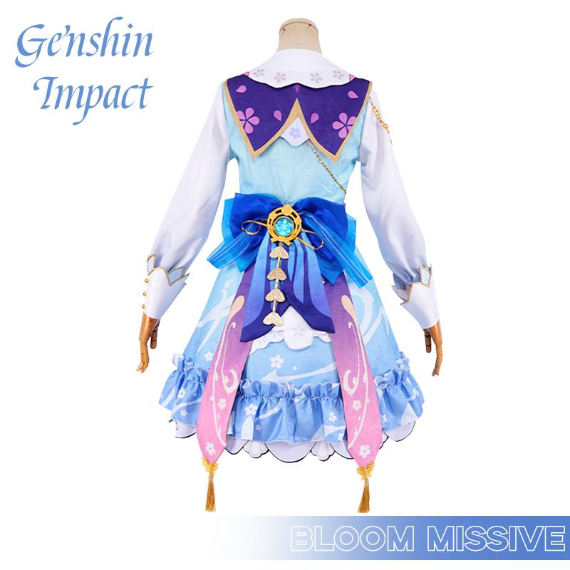 Game  Kamisato Ayaka Cosplay Costume Big Size Ayaka New Outfit Springbloom Missive Dress Hat Wig Halloween Costume