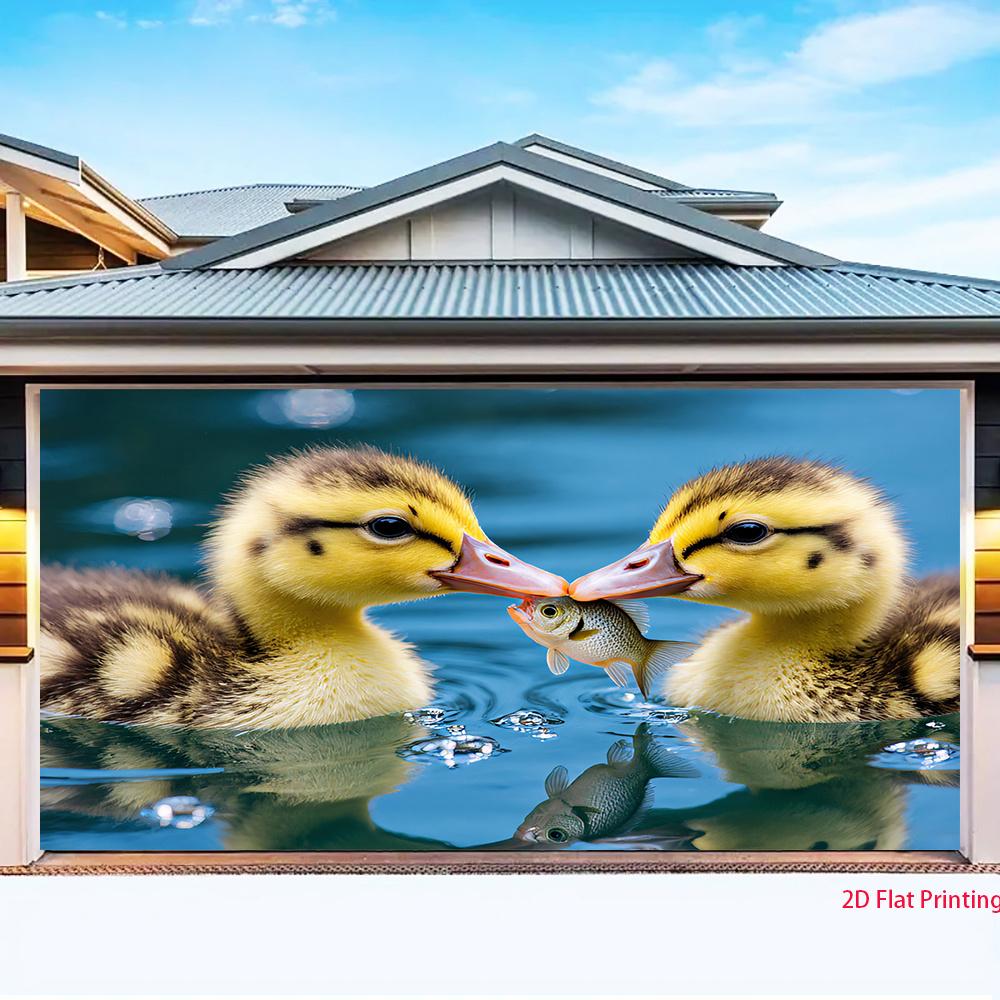 2D flat little duck fishing background cloth very suitable for party and room decoration polyester fiber