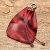 Portable Coin Bag Drawstring Loose Change Leather Bag Men's and Women's Waist Key Small Bag