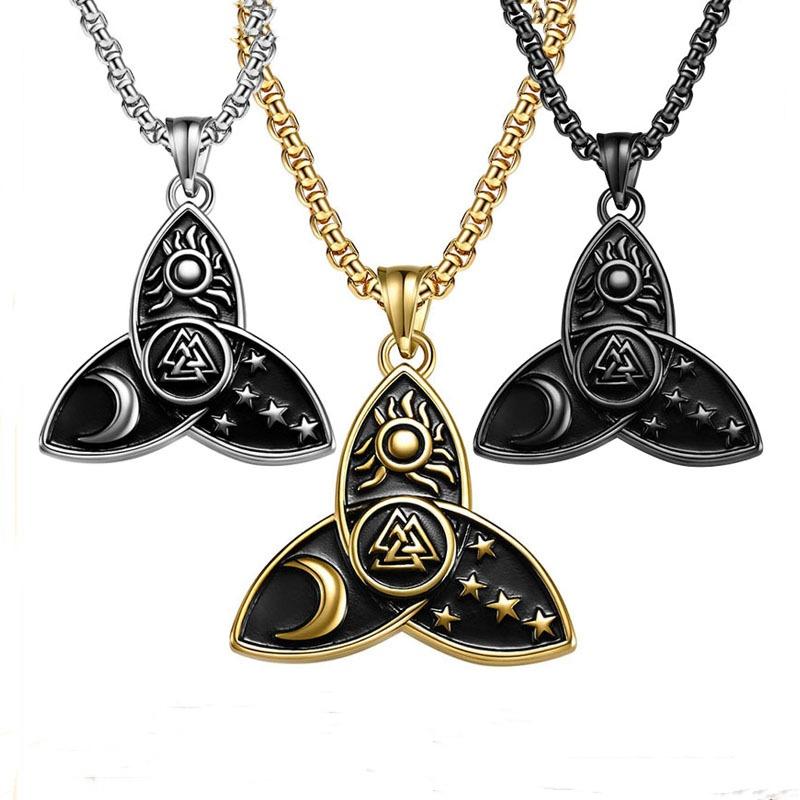 Ожерелье с подвеской в виде кельтского узла, мужская цепочка, готические ювелирные аксессуары