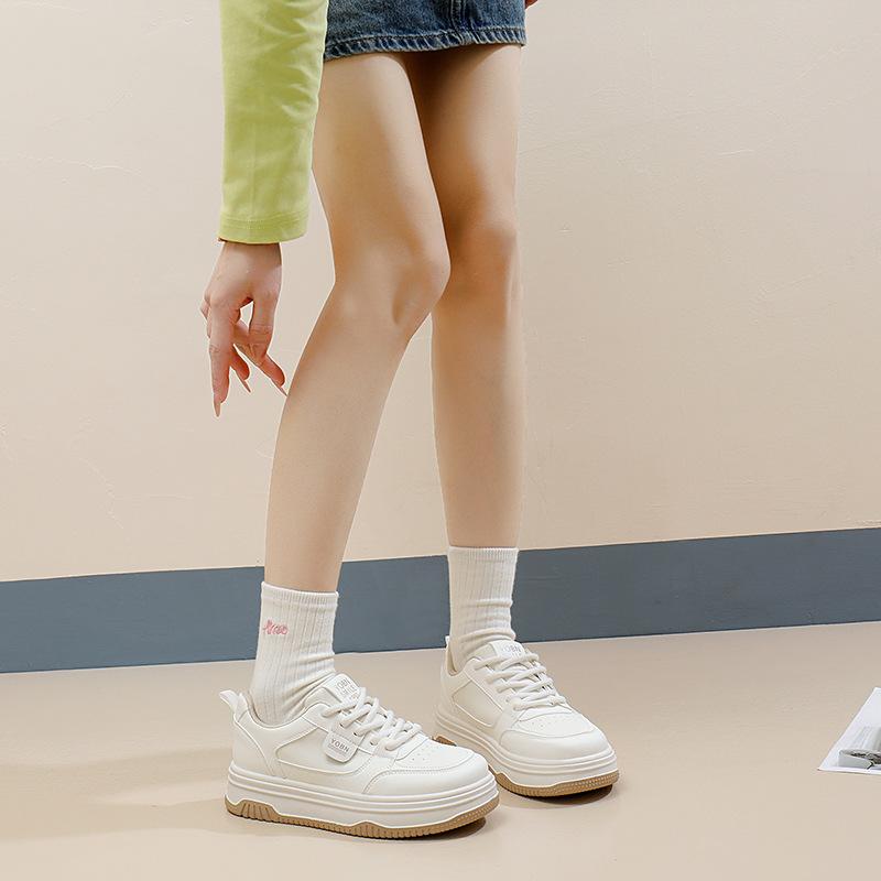Женские повседневные кроссовки на толстой платформе, нескользящие, со шнуровкой, для ходьбы, дышащие, удобные, теннисные туфли для женщин, легкие, для тренировок