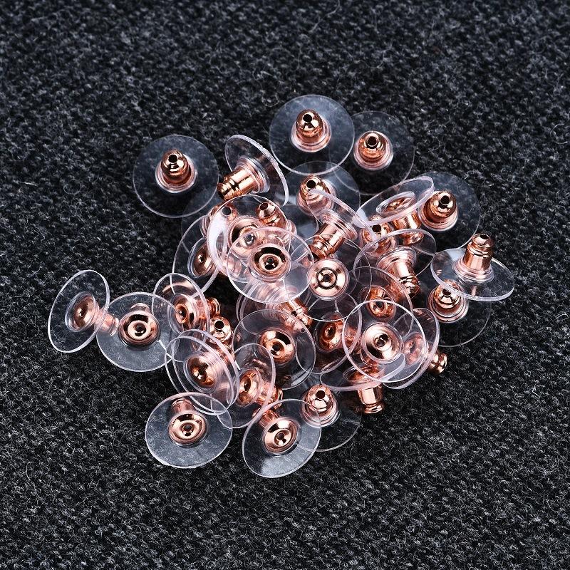Lan Guang 12mm 1000Pcs Copper+Rubber Earring Stoppers Stopper Stud Supplies DIY Jewelry Findings Making Accessories