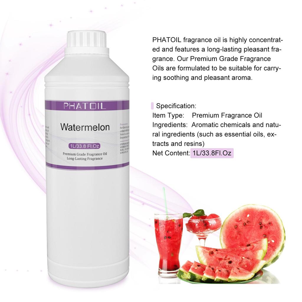 PHATOIL 1000 мл/33,8 жидких унций Ароматические масла Манго Вишня Арбуз Лимон Фрукты Эфирное масло для освежителей воздуха Уход за волосами и кожей Духи «сделай сам»