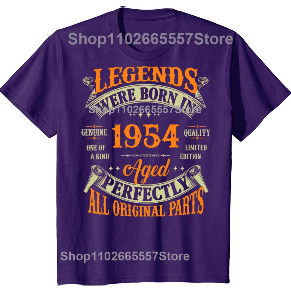 New Men 72th Birthday Tee Vintage Legends Born in 1954 72 Years Old T Shirt Oversize Printed Tee Shirt Casual Short Sleeve