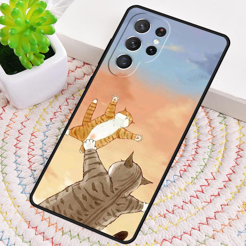 Милый Мультяшный Кот Чехол для Телефона для Samsung Galaxy note 10 pro S26 Ultra S23 S24 FE S25 S21 S22 PLUS противоударный Чехол
