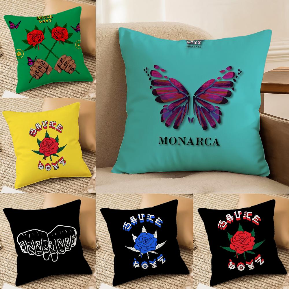EEladio Carrion SSauce BBoyz Cushion Cover Short plush Doublesided Print Square Throw Pillow Covers Sofa Home Cushion Decor