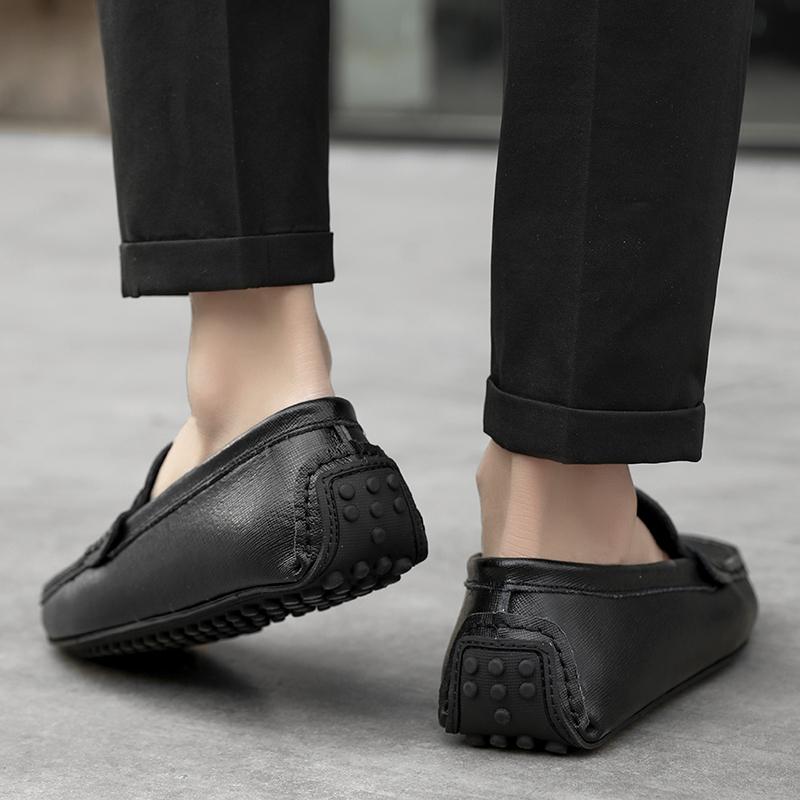 Модные туфли для вождения из натуральной кожи, мужские туфли, весна-осень, мягкие повседневные деловые туфли в горошек, мужские туфли на плоской подошве, мокасины мужские