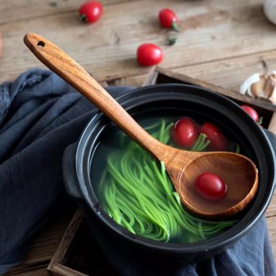 Деревянная кухонная утварь Бытовая лопатка Ложка для супа Ложка для смешивания Антипригарная кухонная утварь без царапин на каждый день