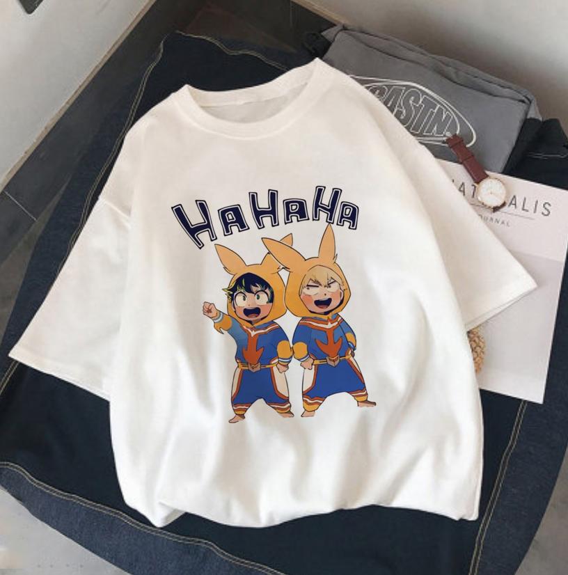 My Boku No Hero Academia Katsuki Bakugou Топ с принтом Harajuku, женская футболка, повседневные женские базовые футболки с круглым вырезом и короткими рукавами