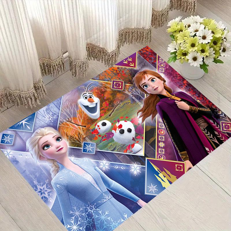 Frozen cartoon print decorative rug/doormat, suitable for entrances, balconies, kitchens, and bedrooms.