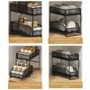 Iron Pull Out Storage Rack Stable Frame Sliding Cabinet Basket 2 Tier Storage Basket  for Kitchen