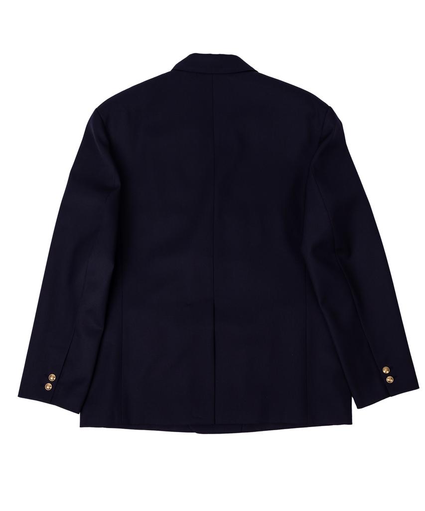Intersection Oversized Double-Breasted Wool Jacket [Navy]