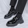 Men's Fashion Patent Leather Shoes Black Red Slip-on Oxfords Shoe Wedding Party Dress Designer Platform Loafers Footwear