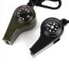 3 In1 Emergency Survival Whistle with Lanyard Outdoor Hiking Whistles Gear with Compass Thermometer Multi-Functional
