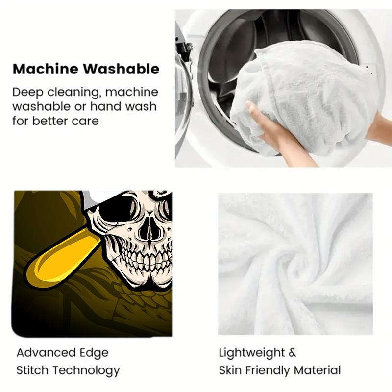 Chef Hat Skull 2D Flat Pattern Flannel Blanket High quality All Seasons Warmth and Comfort Perfect for Christmas Gifts.SMT0917190
