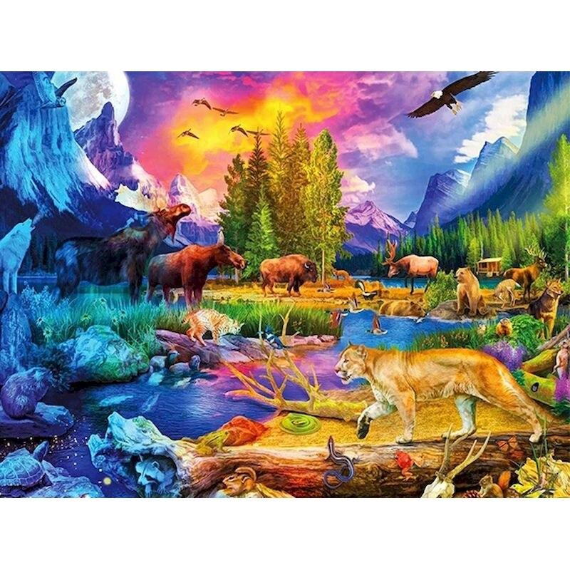 Алмазная вышивка Здания Пейзаж Набор для вышивки крестом Полная круглая алмазная живопись Мозаика Домашний декор