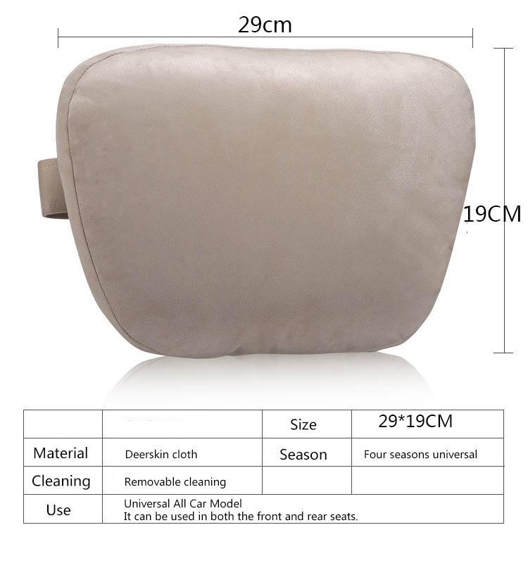 Новая ультрамягкая автомобильная подушка-подголовник, поддержка шеи, подушка для отдыха, бежевая замшевая ткань