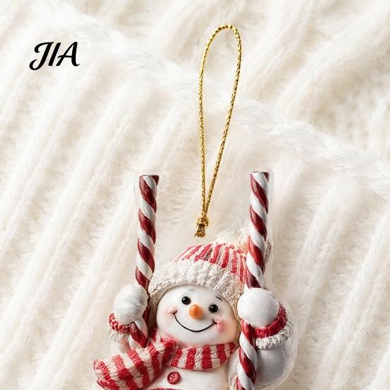 Christmas Theme Home Decor 4PCS Acrylic Tree Pendant, Double Sided Decorative Hanging Gift Tags Ornament, 2D Flat Pendants for Holiday Party Printed