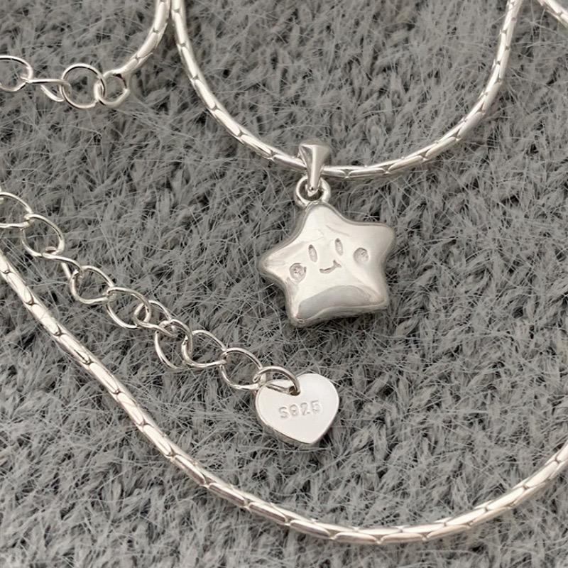 Silver Color Choker Necklace For Women Star Smiple Geometric Fine Jewelry Wedding Party Birthday Gift