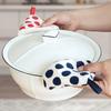 Triangle Cotton Pot Handle Cover Heat Resistant Dot Print Scald-Proof Hanging Loop Thick Mini Kitchen Griddle Frying Pan Lid Handle Grip Holder Sleeve