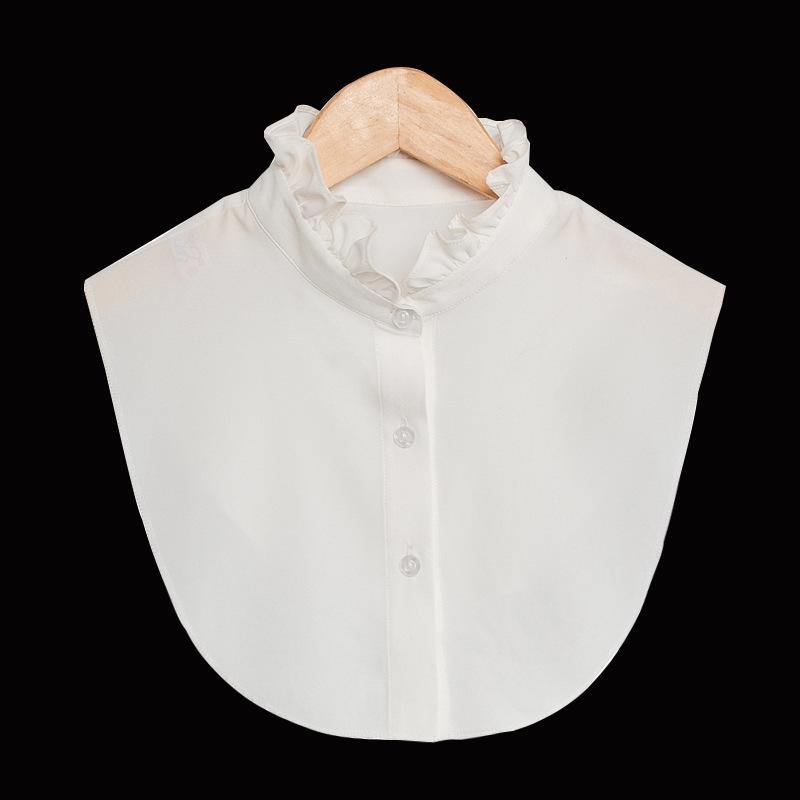 Pleated Ruffle Shirt Collar Fake Collar Women'S Versatile Stand-Up Collar Chiffon Fake Collar Shirt