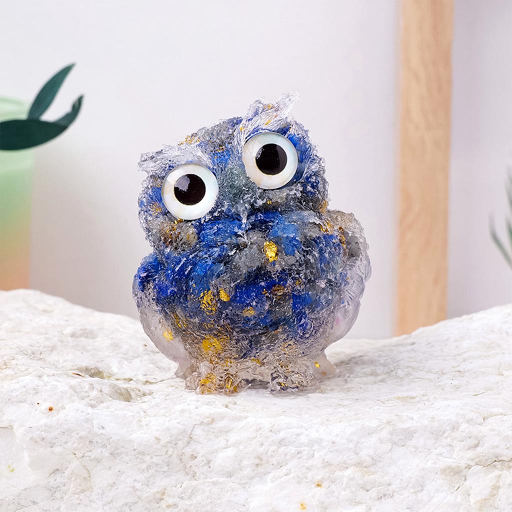Natural Crystal Gravel Dripping Owl Ornaments Resin Crafts Home Decoration Gifts,owl Decoration