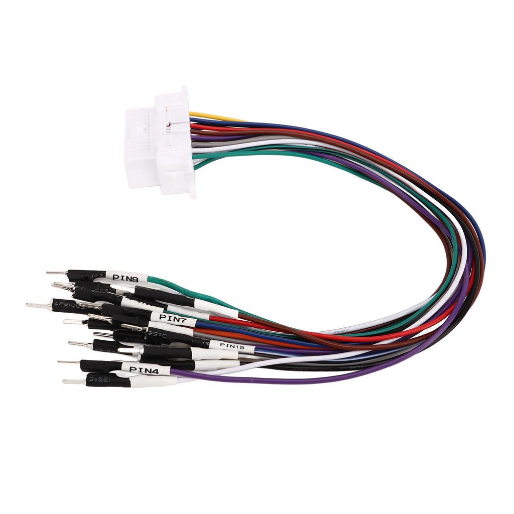 16-pin connector cable with colored wires, ABS material for fault detection and removal, real-time data monitoring, vehicle diagnosi
