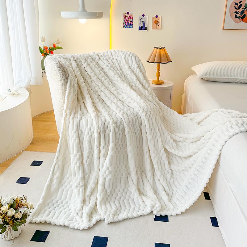 Faux Fur Rabbit Down Cozy Warm Blanket Fall Winter Warmth Bed Sheets Soft Comfortable Sofa Blankets for Throw Shawl Blanket Knee