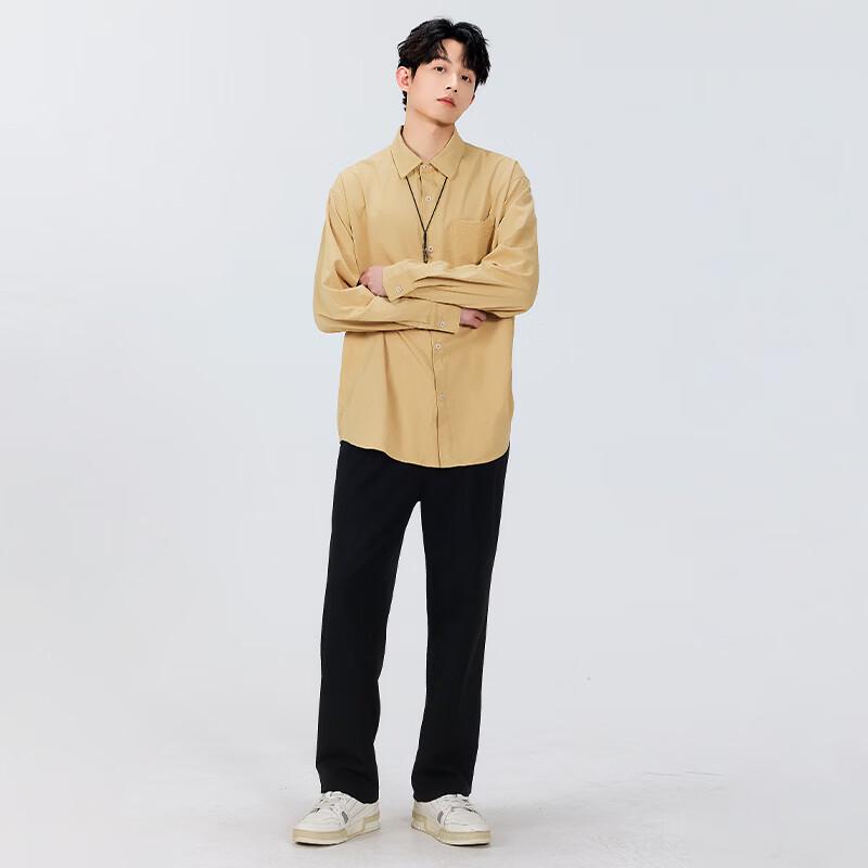 MINISO Men's Long-Sleeve Ice Silk Casual Shirt